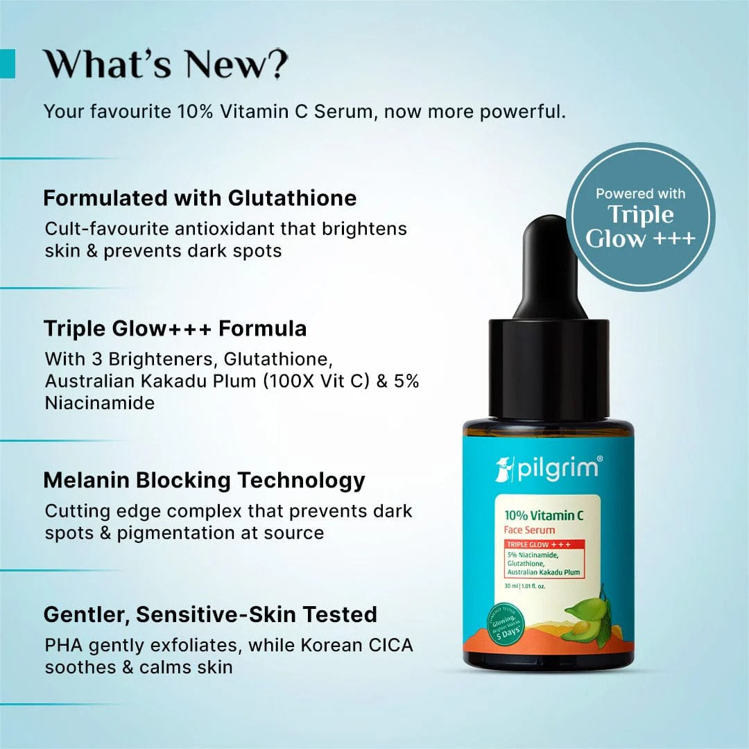 Pilgrim 10% Vitamin C Face Serum – Brightening and Glowing Skin | 100ml