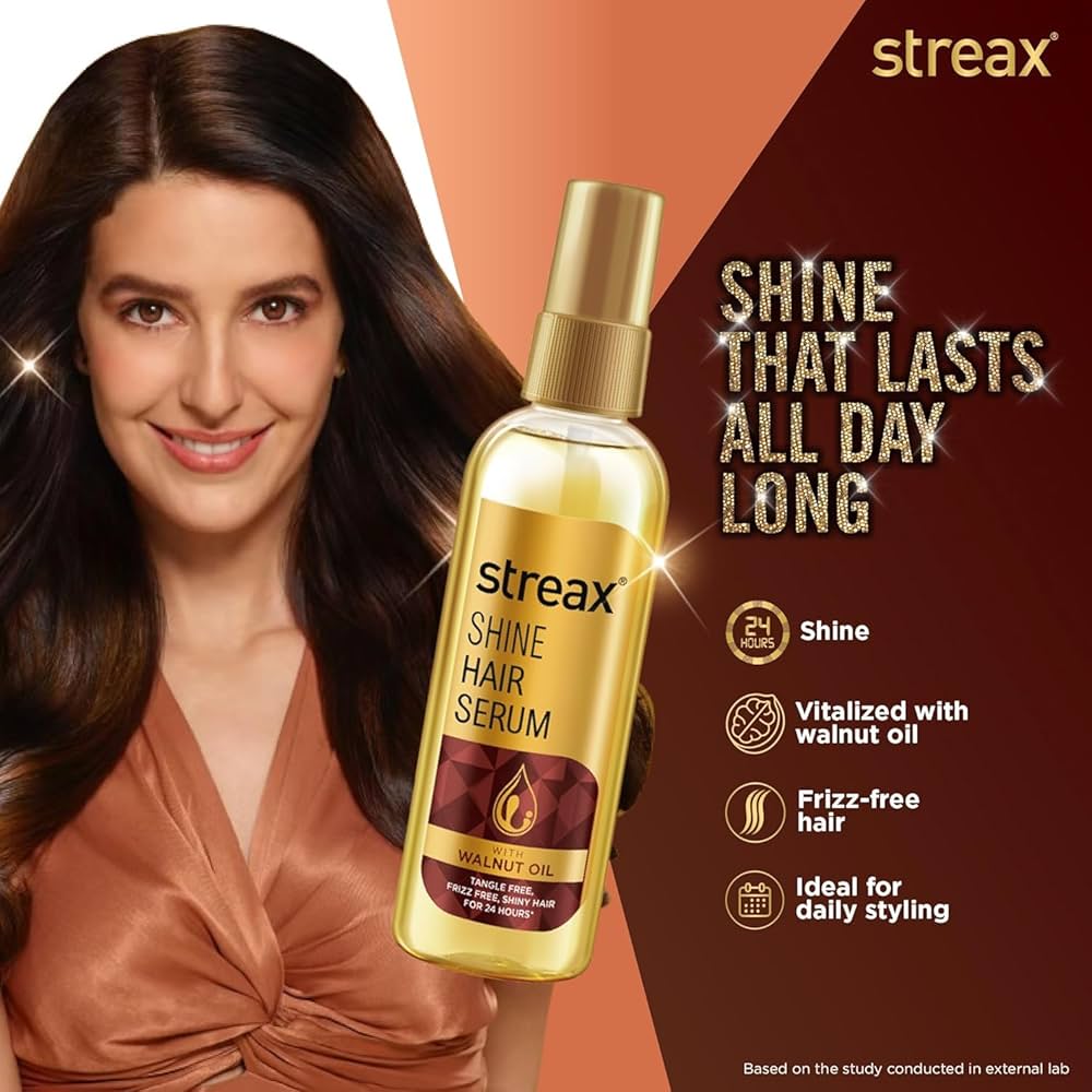 Streax Frizz Control Hair Serum with Bio-Elixir | Smooth, Silky and Shiny Hair