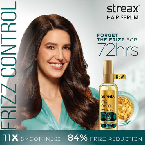 Streax Frizz Control Hair Serum with Bio-Elixir | Smooth, Silky and Shiny Hair