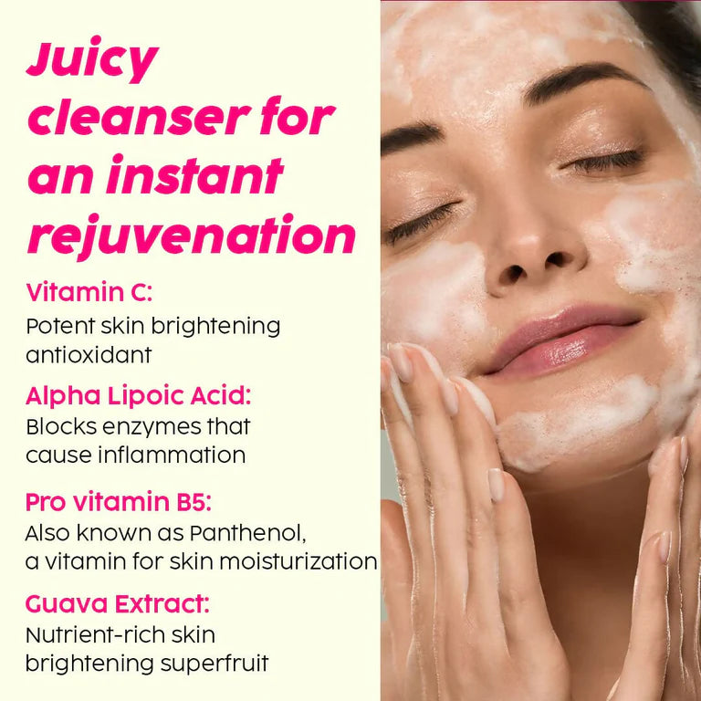 PLIX Guava Glow Brightening Skincare Combo | Vitamin C Face Serum + Juicy Cleanser | Hydrating and Glow Boosting Skin Care