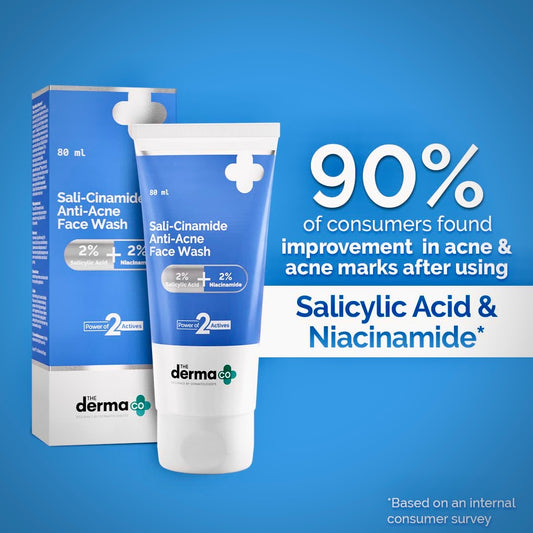 The Derma Co Sali-Cinamide Anti-Acne Face Wash | 2% Salicylic Acid + 2% Niacinamide | 100ml
